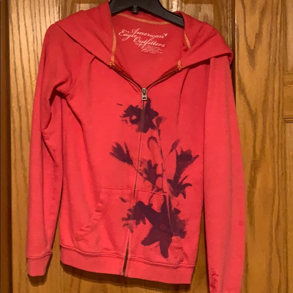 Coral and purple hoodie